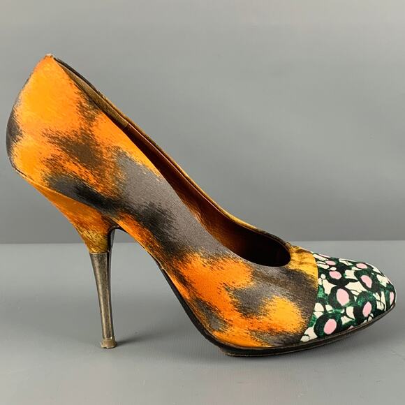 DRIES VAN NOTEN Size 9 Multi Color Silk Mixed Pattern Pumps - Picture 2 of 8